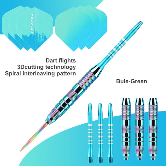 24 g professionele stalen dartpijlen met metalen punt - set van 3 met aluminium schacht van Winmau — afbeelding 5