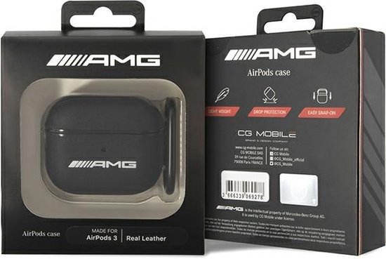 AMG AMA3SLWK AirPods 3 cover zwart/zwart leer van AMG — afbeelding 3