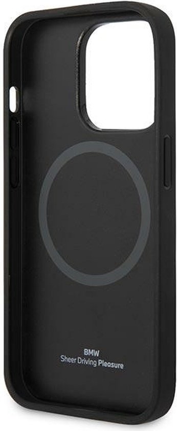 Coque arrière pour iPhone 14 Pro Max - BMW - Zwart uni - Cuir