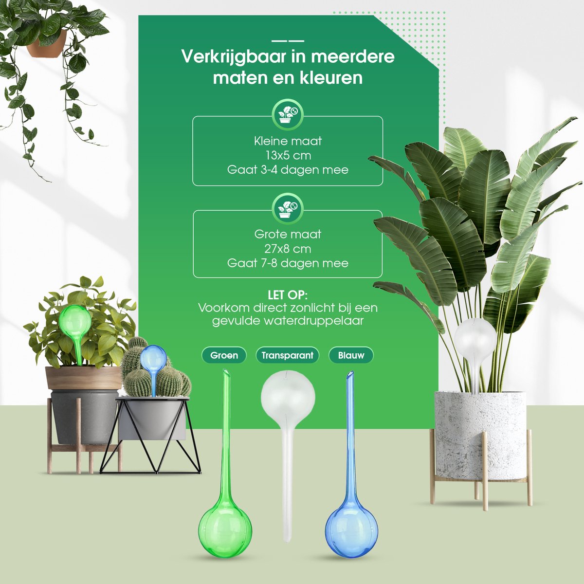 HGMD Waterdruppelaar set van 8 stuks voor planten transparant - Waterdruppelaar voor kamerplanten – Waterbol - Waterdruppelaar voor planten - Watergeefsysteem thumbnail 4