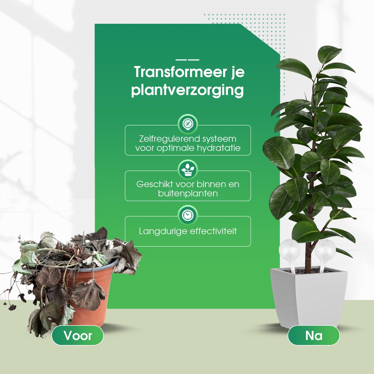 HGMD Waterdruppelaar set van 8 stuks voor planten transparant - Waterdruppelaar voor kamerplanten – Waterbol - Waterdruppelaar voor planten - Watergeefsysteem thumbnail 3