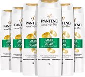 Pantene Pro-V Lisse & Soyeux Shampoing - Nettoie en Douceur - Protège les Ponts Capillaire - Sans Silicones - pour Cheveux Frisés et Ternes- 6 x 250ml
