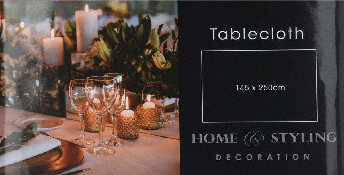 Home & Styling kerst tafellaken/tafelkleed - rood - 145 x 250 cm - rechthoekig