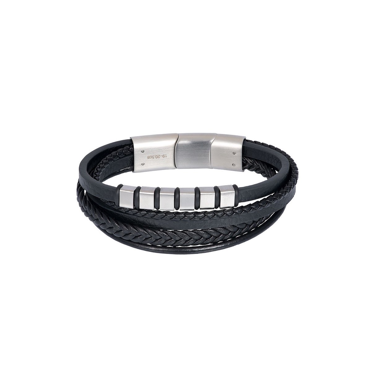 iXXXi Men-Rudolph-Zilverkleurig-Heren Armband 21 cm + 1,5 cm