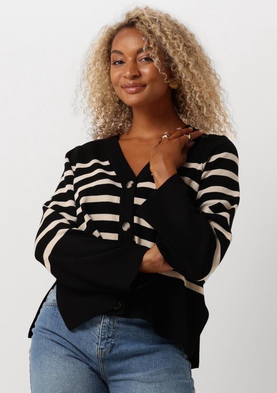 Object Objester L/s Cardigan Pulls et Gilets Femme - Pull - Sweat à capuche - Cardigan - Zwart - Taille XL