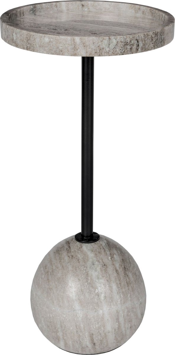 Cocktail Bijzettafel Rond 25 cm Marmer - Grijs