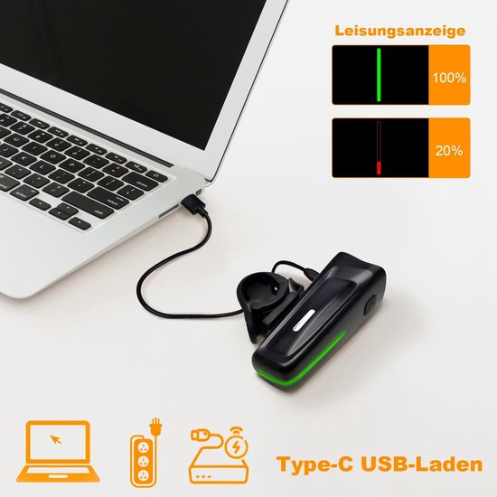 Kit D'Éclairage Vélo Rechargeable Usb, Mini Led Vélo Batterie 650Mah