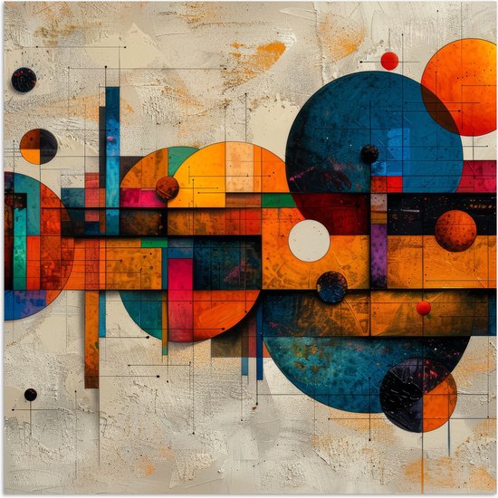 Affiche 30x30 cm - Art - Coloré - Moderne - Formes - Posters - Décoration de chambre - Décoration murale salon - Décoration murale chambre