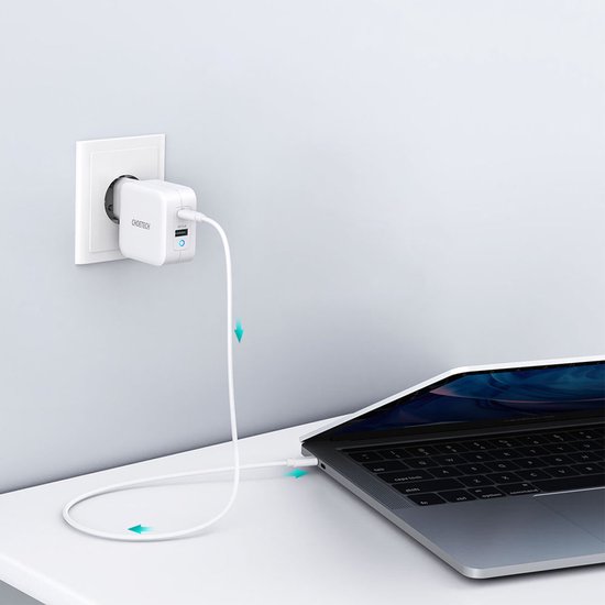 Choetech - Dual GaN-Tech stroomadapter USB-C/USB-A - Power Delivery - 65W