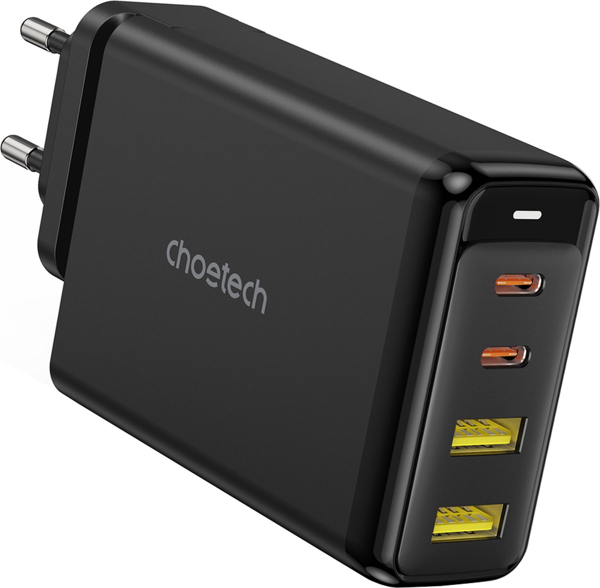 Choetech 140W USB en USB-C Snellader GaN Adapter Zwart