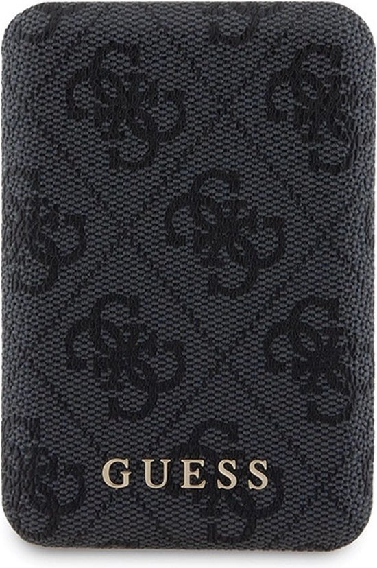 Guess - 4G - Ensemble de coques Métal Logo pour iPhone - 15 - Pro - + - 5000mAh - MagSafe - power bank - noir