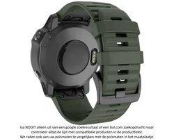Leger Cargo Groen Siliconen horlogebandje geschikt voor Garmin Fenix 5 (& 5+ & Sapphire) / Forerunner 935/945 / Quatix 5 &5 Sapphire / Fenix 6 &6+ / Approach S60 & S62 / MARQ / D2 Delta – Quickfit Compatibel – 22 mm army green smartwatch band