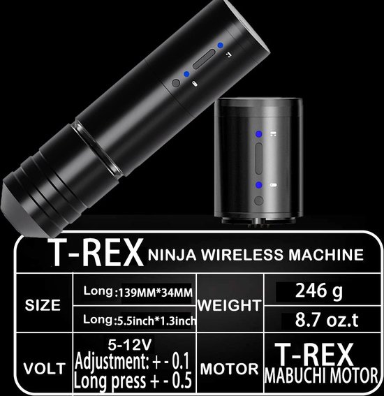 その他 T Rex Ninja Rs Tattoo machine T-Rex - Ninja RS - Tattoo Machine - Tattoo pen - Tattoo Set