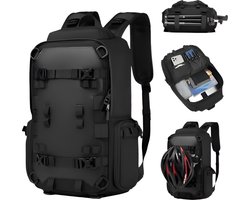CarryQuest® - Motor Rugzak - Rugzak - Zwart - Snowboard Rugzak - Skateboard backpack - Motorrugzak Oxford Stof - Multifunctioneel - Waterdicht - Ergonomisch Ontwerp - Zwart