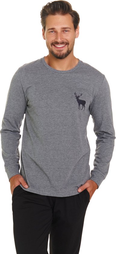 Doctor Nap Pyjama d'hiver pour homme à manches longues et pantalon gris foncé PMB.7136 XXL