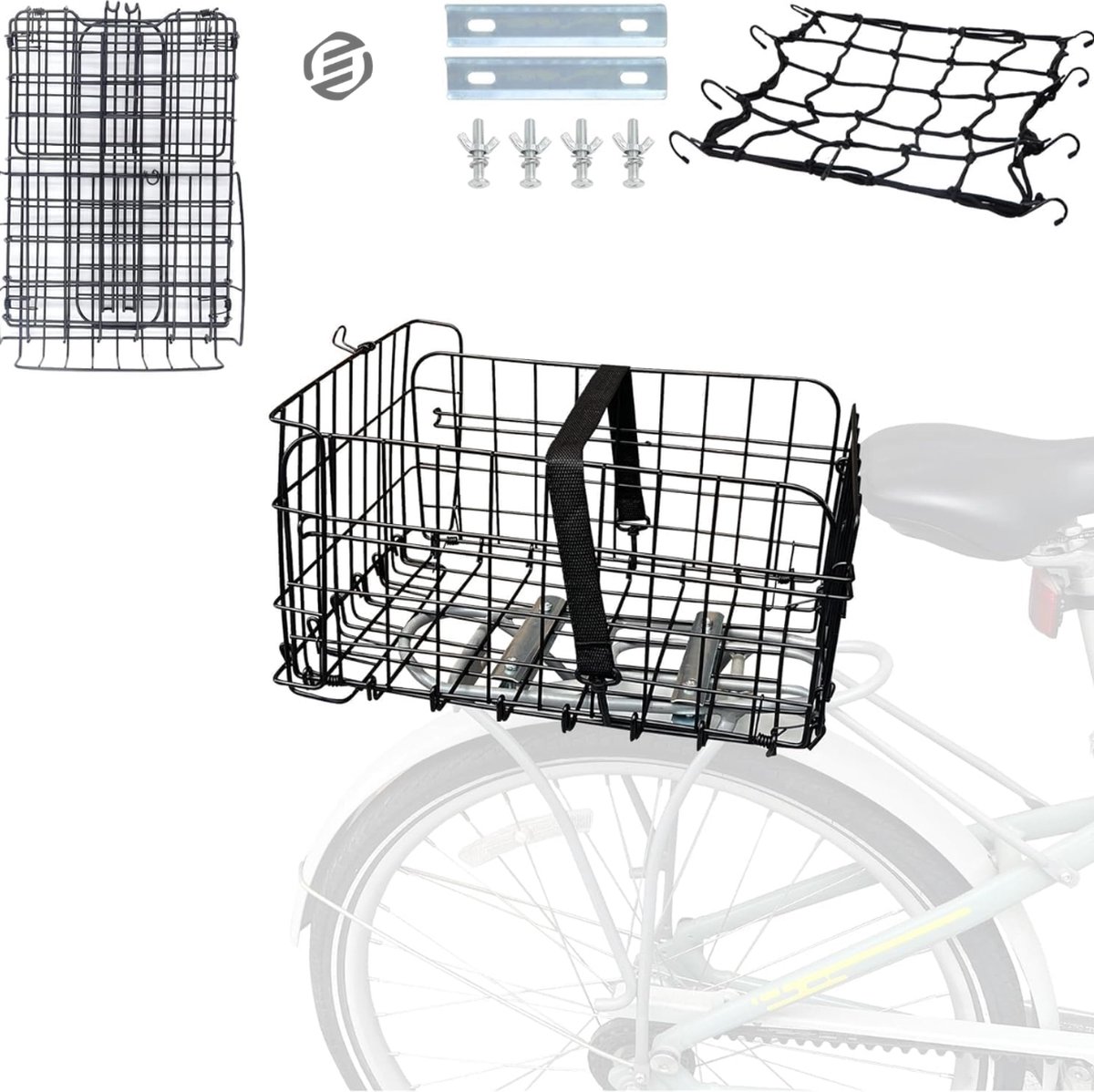 Equivera Fietsbak - Fietsmand - Fietskrat - Fiets Mand - Fietsmanden - Fiets Bak - Fiets Krat