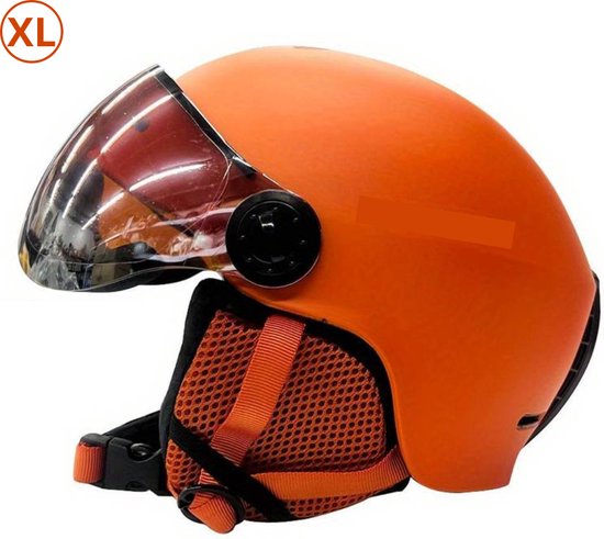 Bovista Skihelm - Met Vizier - Ski Gadgets - Dames - Heren - Wintersport - Ski - Oranje - Maat XL