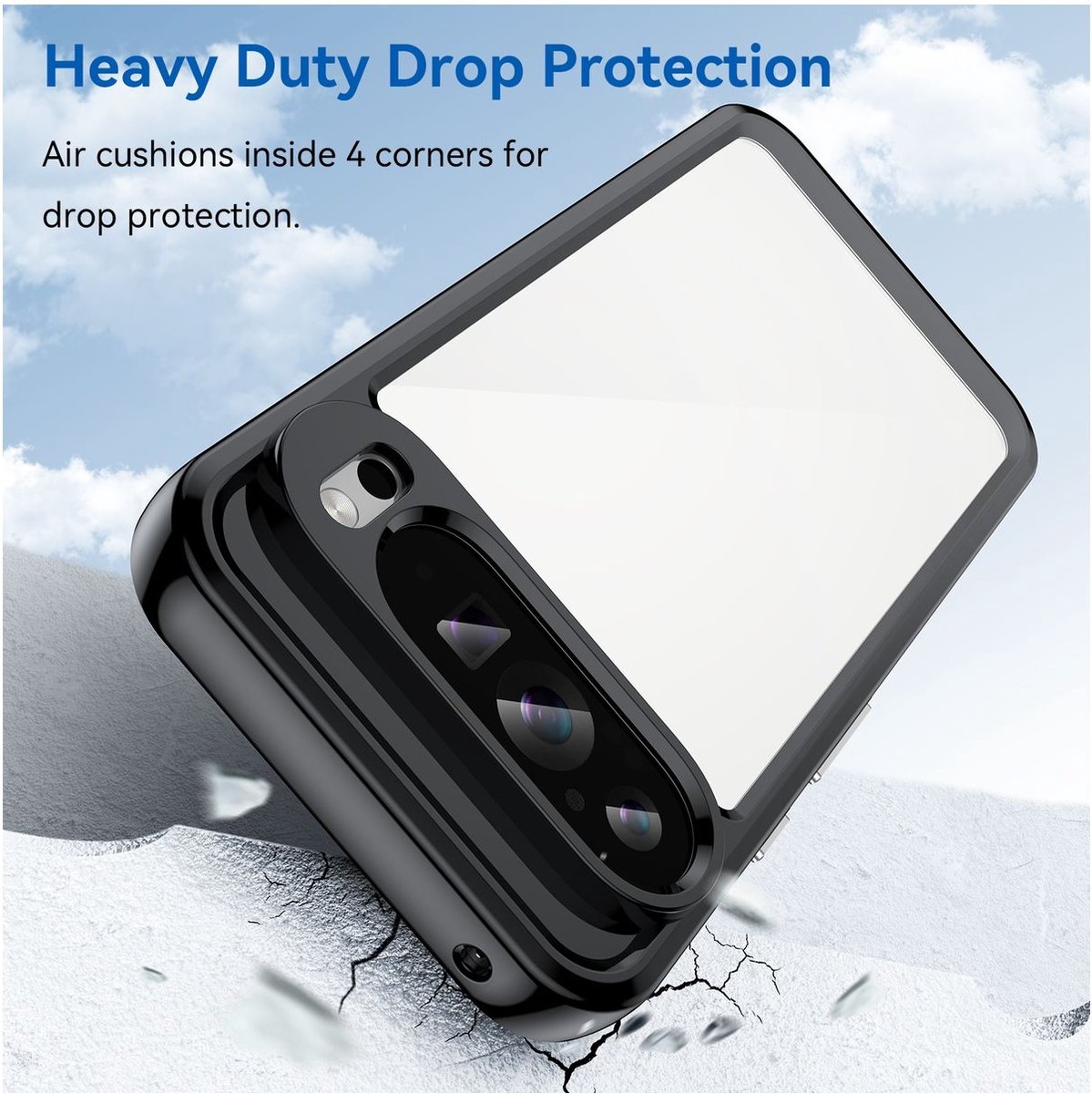 Mobigear Hoesje geschikt voor Google Pixel 9 Pro Telefoonhoesje Hardcase | Mobigear Crystal Backcover | Pixel 9 Pro Case | Back Cover - Zwart