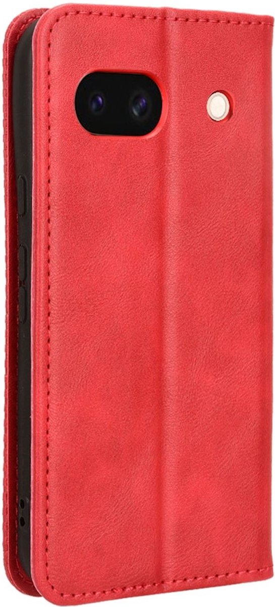 Mobigear Telefoonhoesje geschikt voor Google Pixel 8a Hoesje | Mobigear Sensation Bookcase Portemonnee | Pasjeshouder voor 3 Pasjes | Telefoonhoesje voor Pinpas / OV Kaart / Rijbewijs - Rood