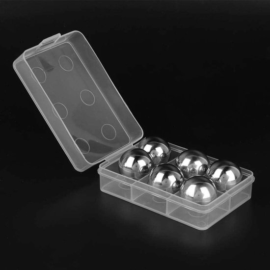 Herbruikbare Ice Cube Whiskey Stone Ball Cooler - Rvs Cooling Ball Set voor Wodka, Koffie, Bier, Wijn - 6 stuks van Merkloos — afbeelding 2