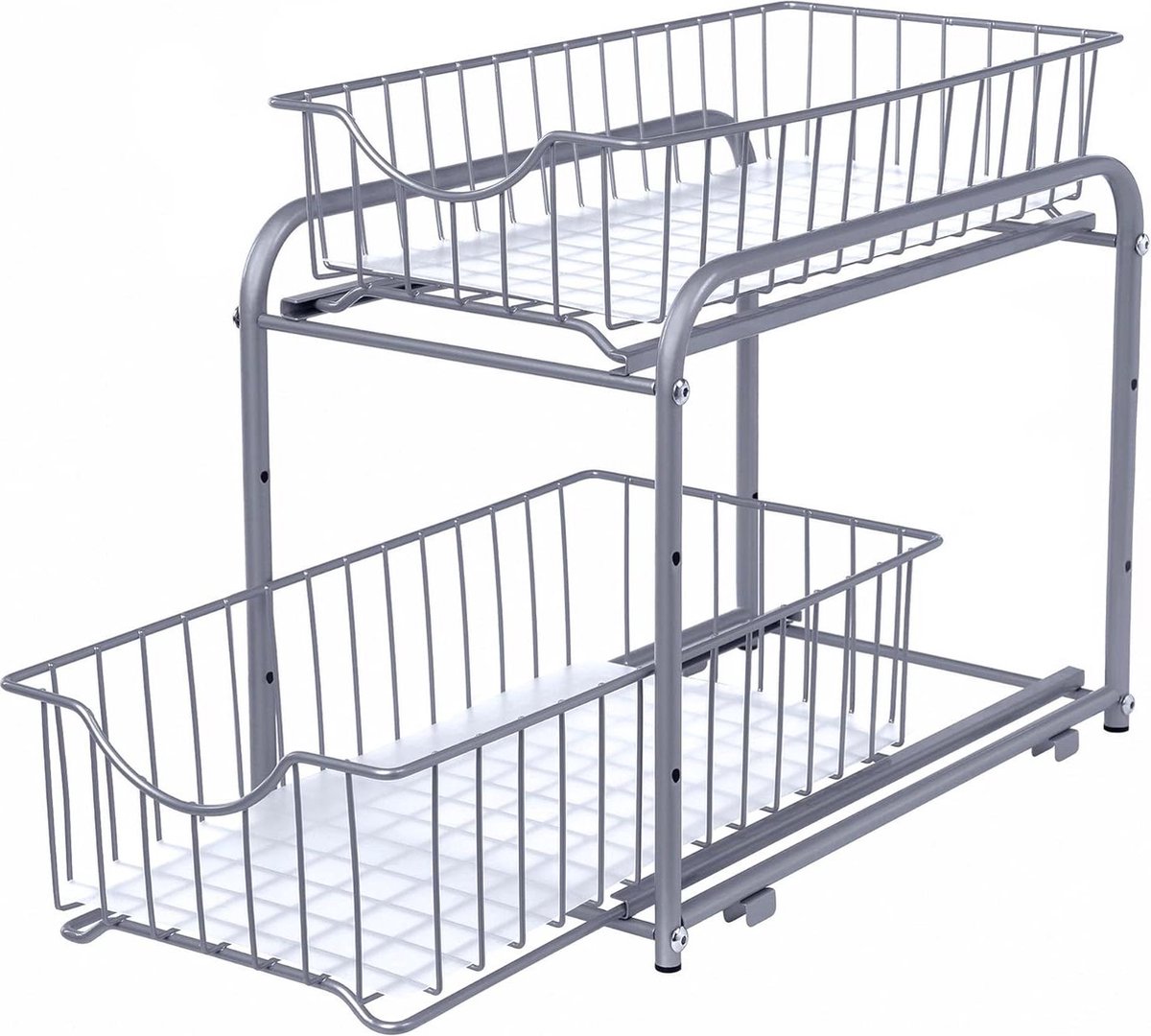 Keukenorganiser met 2 uittrekbare laden Stapelbare lade-organiser voor keuken en badkamer