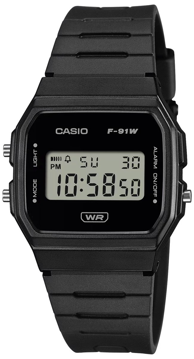 Casio Casio Collection F-91WB-1AEF Horloge - Kunststof - Zwart - Ø 36 mm