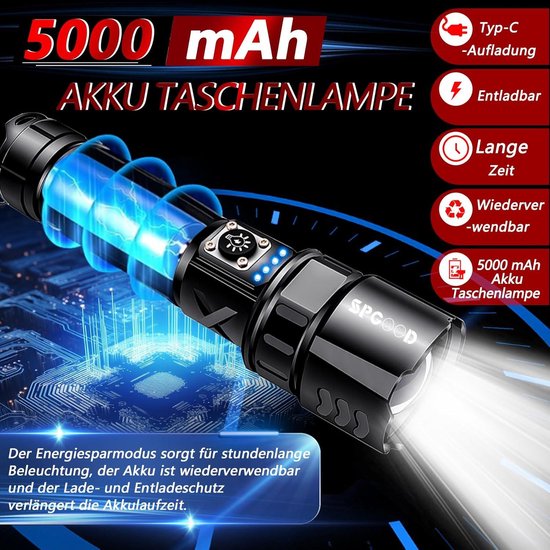 Mini Oplaadbare Zaklamp LED 1600 Lumen - Erg Fel - 10W Sterke en Uitschuifbare Kleine Zaklamp – Zoomfunctie - Werklampen en zaklampen - : LED en Xenon verlichting voor auto's, motoren, scooters Mini Oplaadbare Zaklamp LED 1600 Lumen - Erg Fel - 10W Sterke en Uitschuifbare Kleine Zaklamp – Zoomfunctie - Werklampen en zaklampen - : LED en Xenon verlichting voor auto's, motoren, scooters