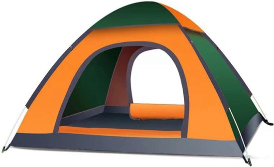2-3 Personen Campingtent Snel Openende Regendicht Donkergroen en Oranje van Yello — afbeelding 5