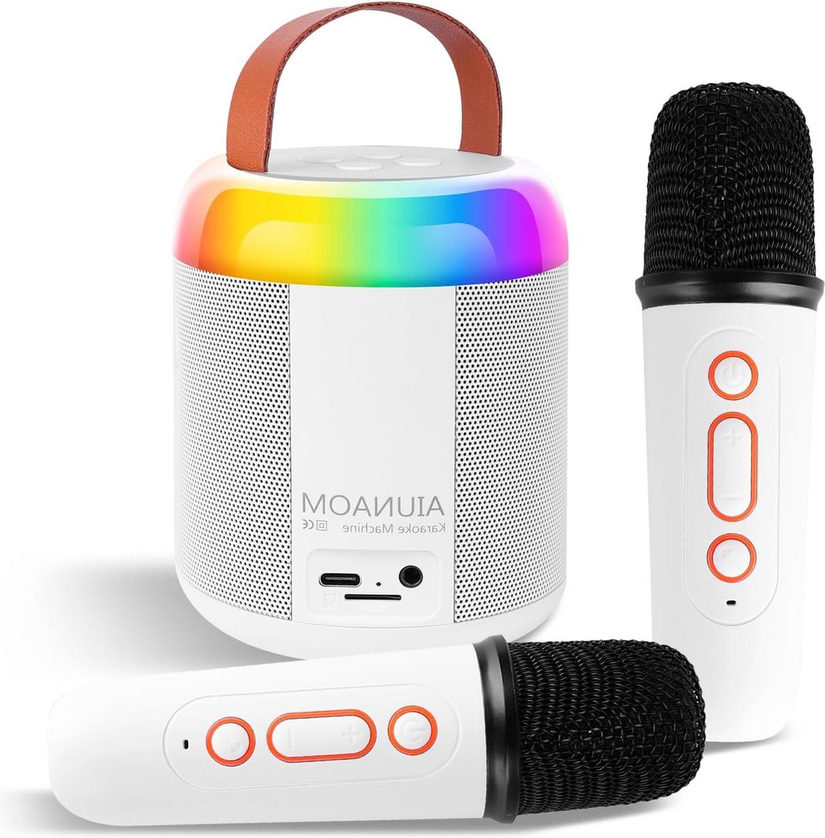 Karaokemachine voor kinderen, draagbare mini Bluetooth-karaokeluidspreker met 2 draadloze microfoons en LED-verlichting voor thuisfeesten kopen vanaf een prijs van 106