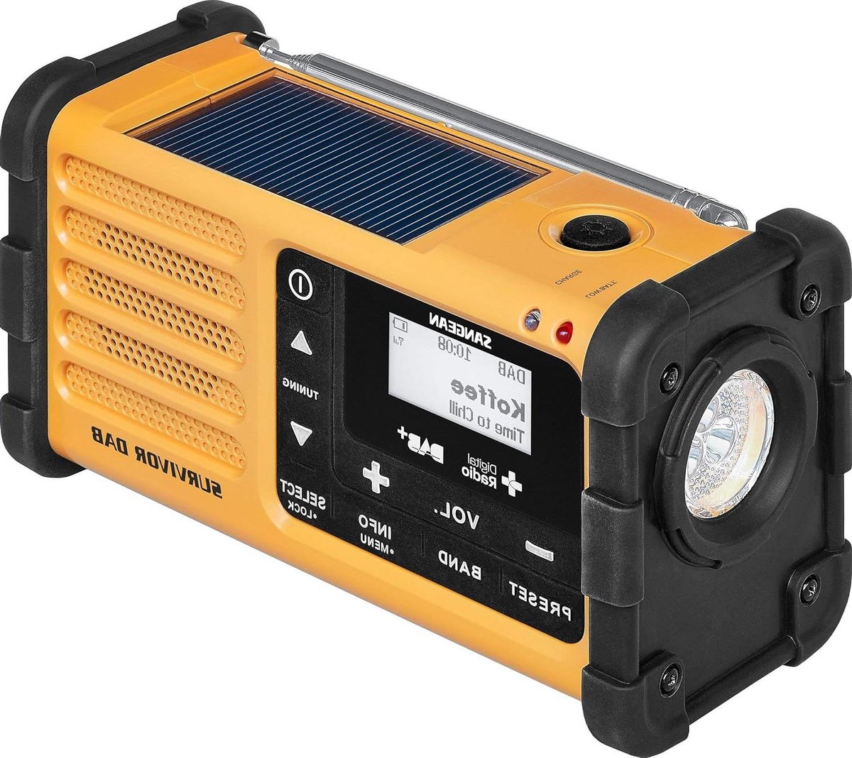 Noodradio - Radio voor Nood Draagbare DAB+ Radio Geel/Zwart met Geïntegreerde Accu