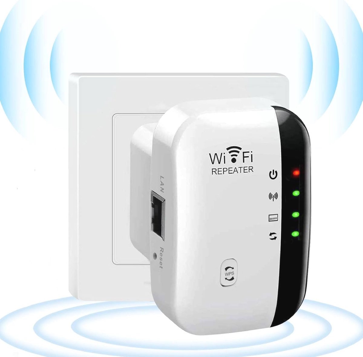 Wifi-versterker 300 Mbps | Wifi Range Extender met Ethernet-poort | Draadloze Bereikvergroter 2,4 GHz