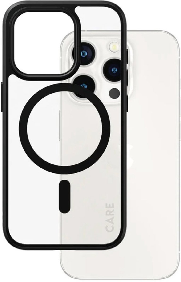 CARE by PanzerGlass Flagship Case - Transparant Urban Combat w. - Zwart MagSafe iPhone 15 Pro