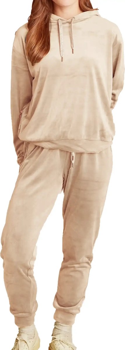 Apollo dames huispak Fleece - Loungeset - Beige
