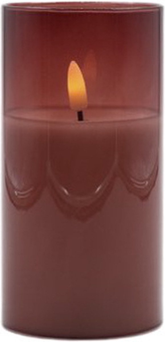 Mansion atmosphere Led sfeerlicht roodbruin 7,5x15cm