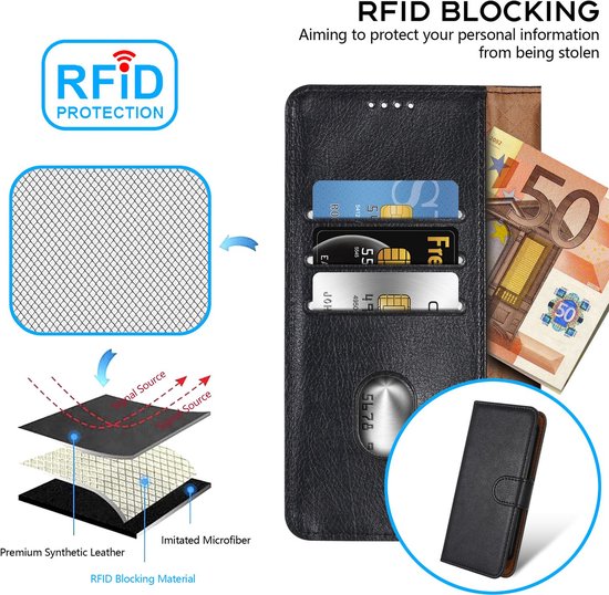 Hoesje geschikt voor ZTE Blade V2020 SMART in ZWART met kaartslot, 360 graden beschermhoes PU lederen mobiele telefoon etui case cover