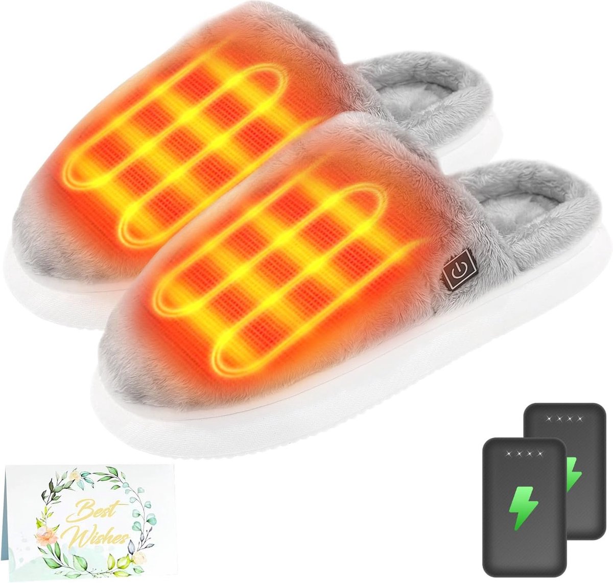 Warme elektrische pantoffels - oplaadbare verwarmde pantoffels