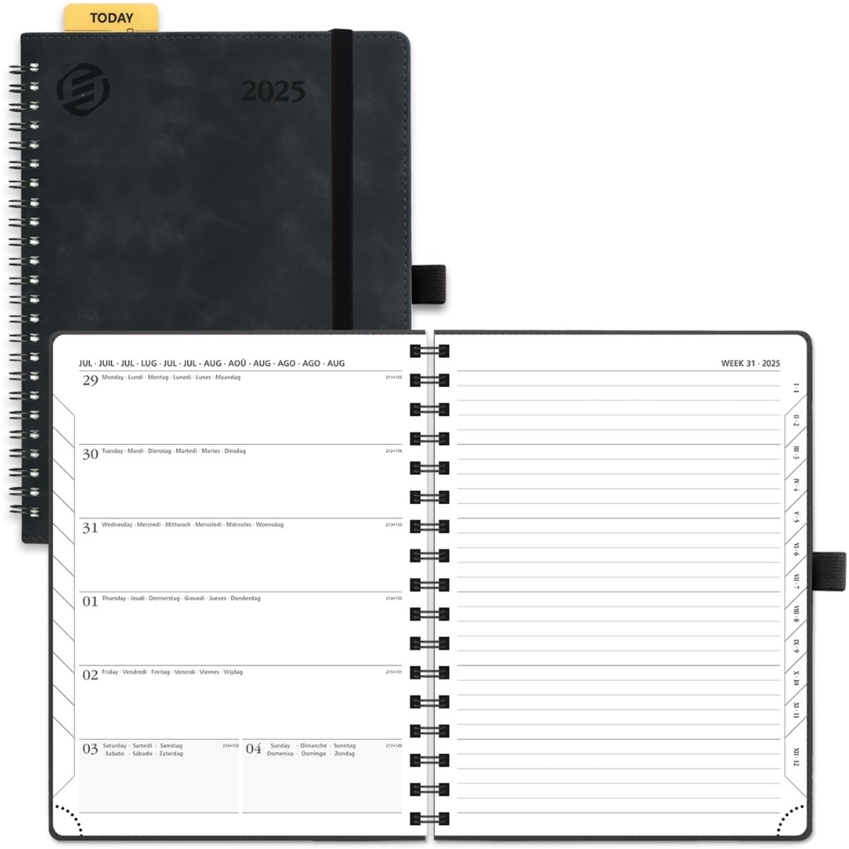 Equivera Weekplanner 2025 - Weekly Planner - Agenda - Kalender - Maandplanner - Famillieplanner