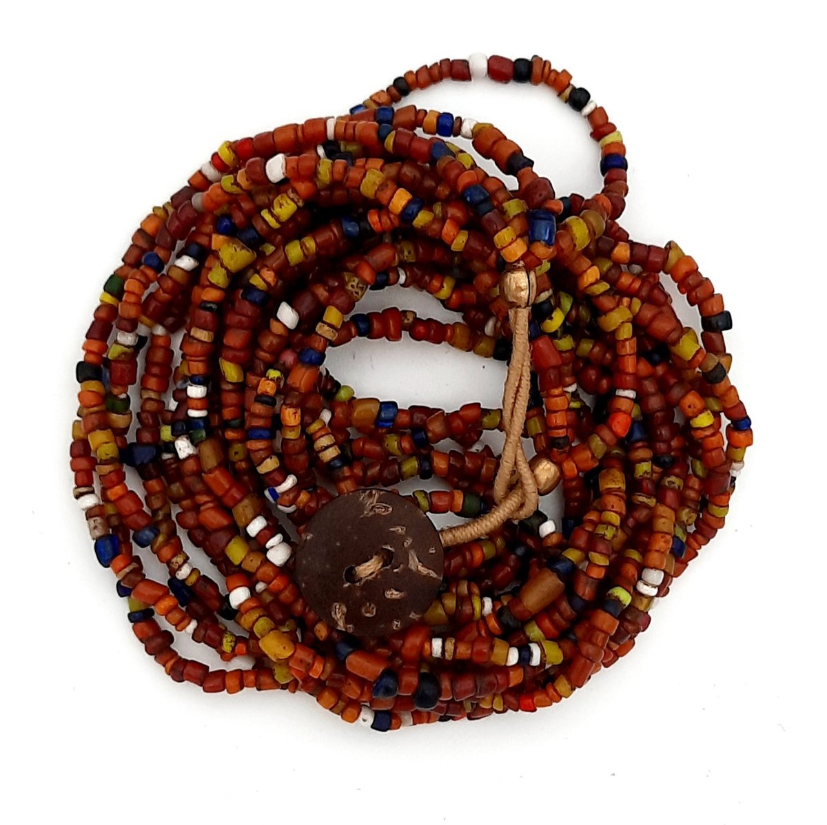 Collier | Bonda | Kleurenmix - oude glaskralen, Bonda-tribe, 5 snoertjes, kleurenmix