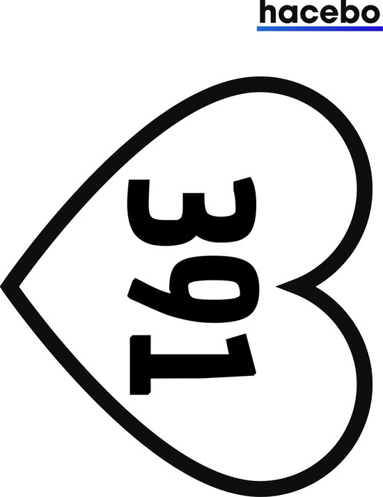 Hart Sticker - 18CM - Container sticker - Cijfer Sticker - 1 Stuks ...
