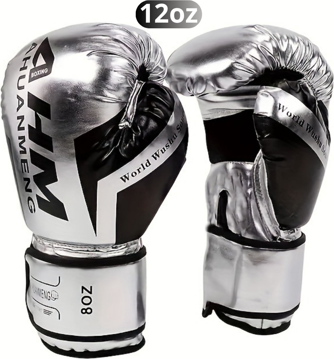 Bovista Vecht Handschoenen - Bokshandschoenen - Boxing Gloves Set - Kickboks Handschoenen - Heren - Dames - Zilver - 12 oz