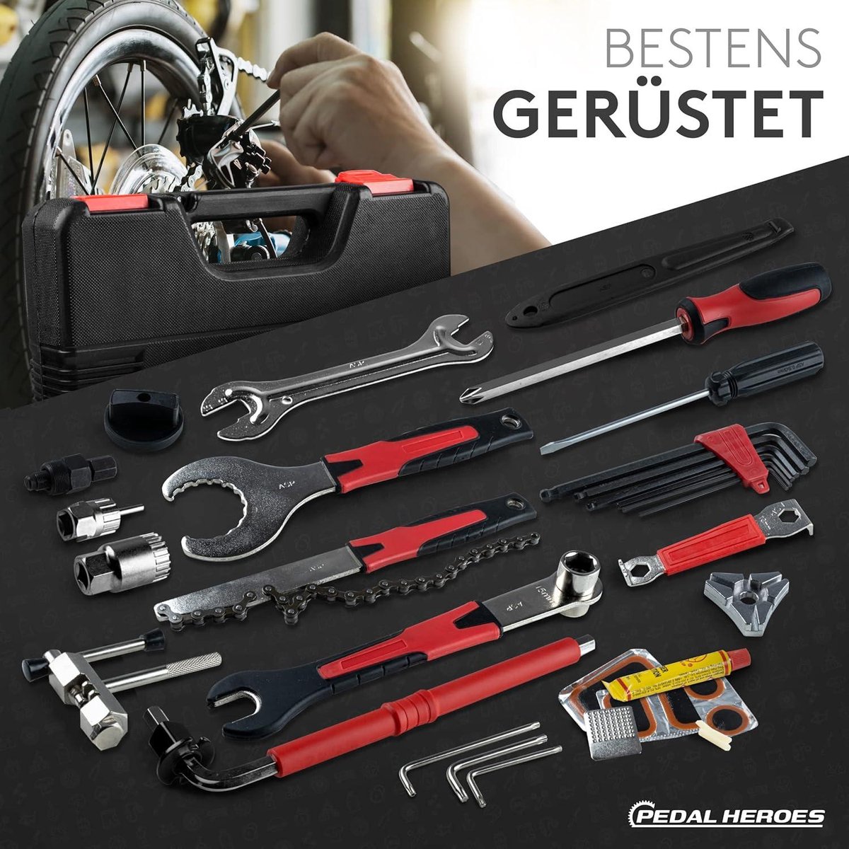 29-delige gereedschapskoffer voor fiets MTB eBike - professionele en beginners gereedschapsset fiets gereedschap koffer — cadeau in Sport & Outdoor - foto 2