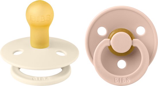 BiBS - Colour Pacifier - Stage 1 Fopspeen - 0+ maanden - 2 stuks - Ivory / Blush van BIBS — afbeelding 3