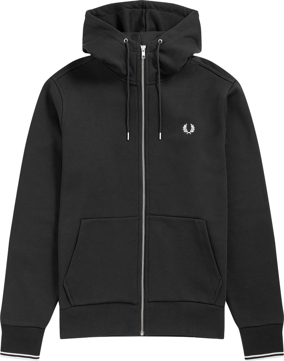 Fred Perry hoodie sweatvest hooded zip jacket Zwart