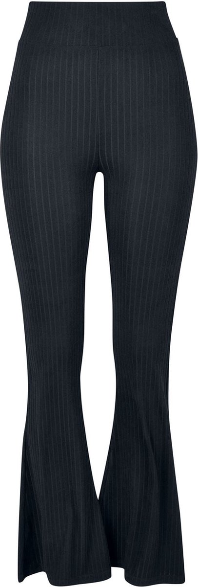 Urban Classics High Waist Rib Flared Dames Legging – XXL Zwart