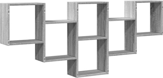 vidaXL - Étagère murale - 159x18x66 - cm - décorée - bois - gris - sonoma - chêne