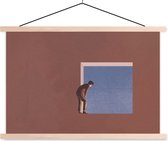 Support pour affiche avec affiche 90x60 cm - Affiche scolaire - Homme - Vintage - Design - Affiche textile - Lattes vierges