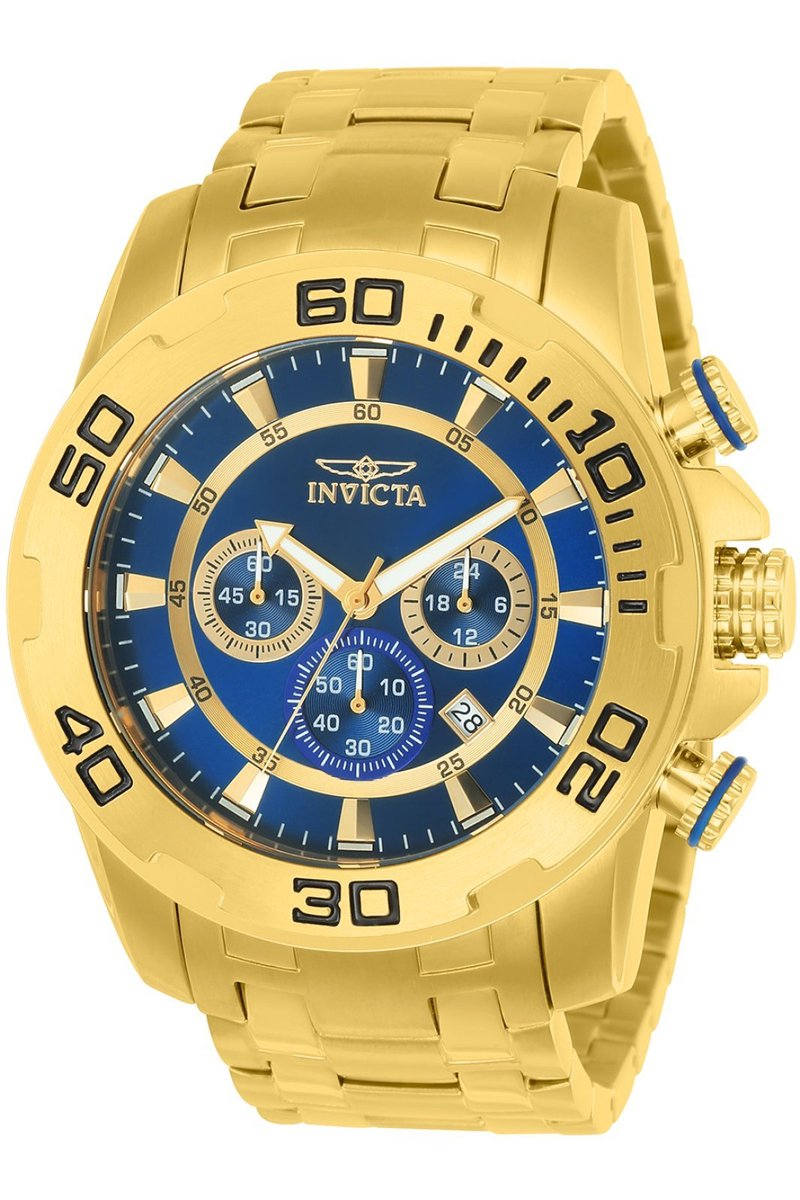 Invicta Pro Diver - SCUBA 22321 Heren Horloge - Waterdicht - Analoog - Quartz Uurwerk - Roestvrij Staal met blauwe Wijzerplaat - 50mm