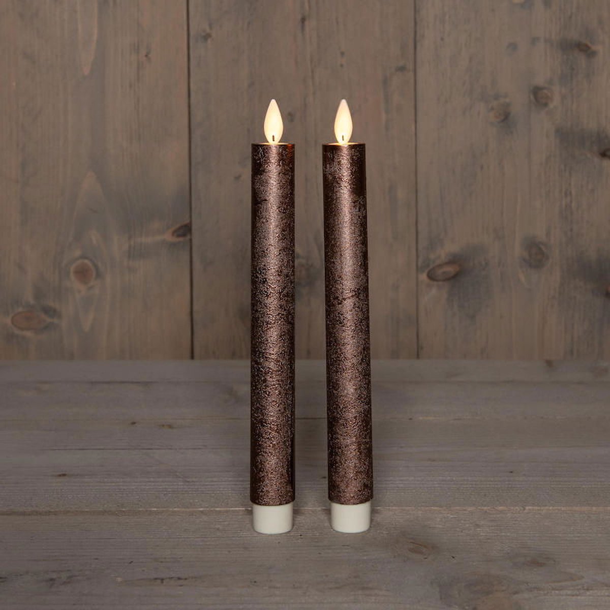 Anna's Collection LED dinerkaarsen - 2x st - brons - 23 cm - met afstandsbediening — cadeau in Wonen & Interieur - foto 4