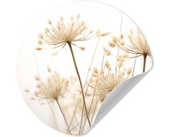 WallCircle® - Behangcirkel 30x30 cm - Muurstickers Bloemen - Wit - Zonlicht - Muurcirkel woonkamer - Wandcirkel slaapkamer - Kamer decoratie zelfklevend - Muurdecoratie accessoires