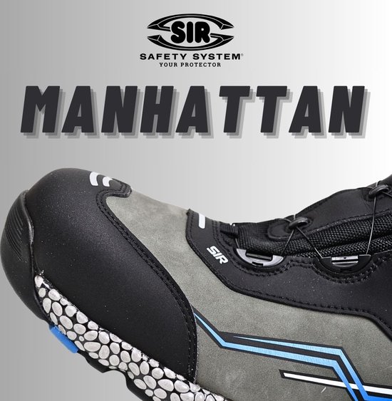 MANHATTAN Chaussures de travail Hautes S3 - Chaussures de sécurité - Cuir Nubuck - Imperméables - Embout Aluminium